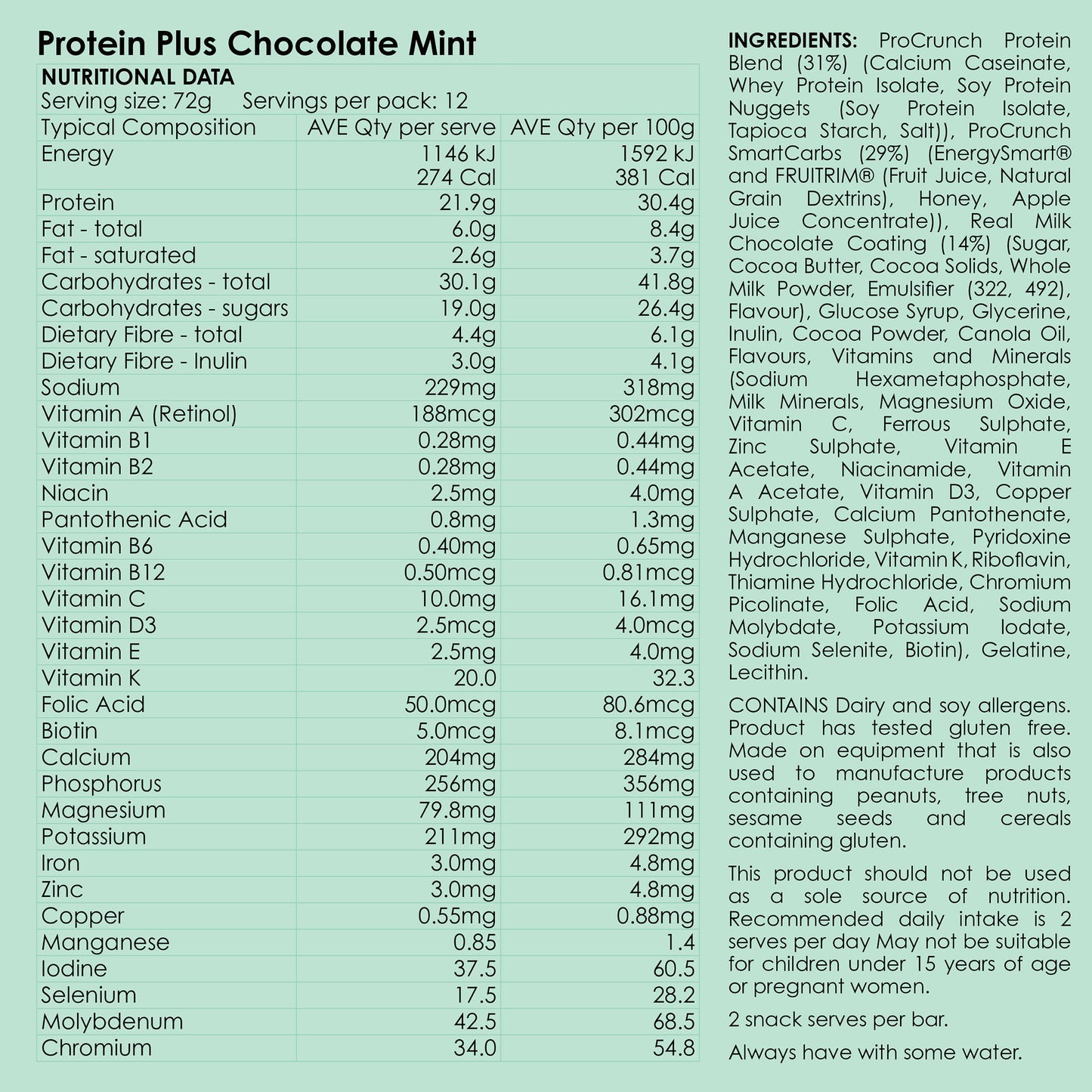 Protein Plus - Chocolate Mint (Procrunch rebranded)