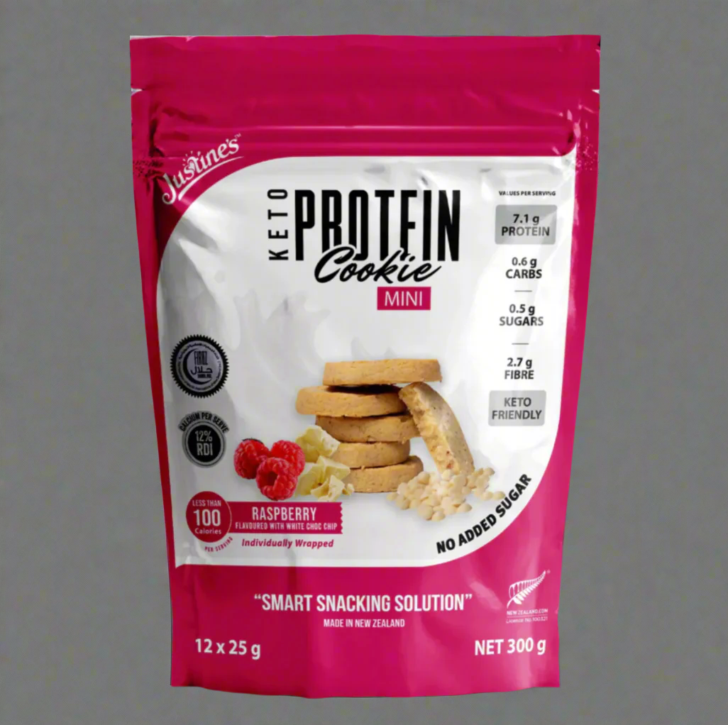 Justine's gluten-free mini cookies Raspberry with White Chocolate Chip 25g