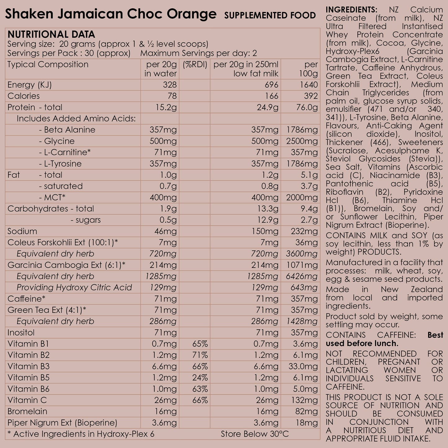 Shaken Jamaican - Choc-Orange (30 serves)