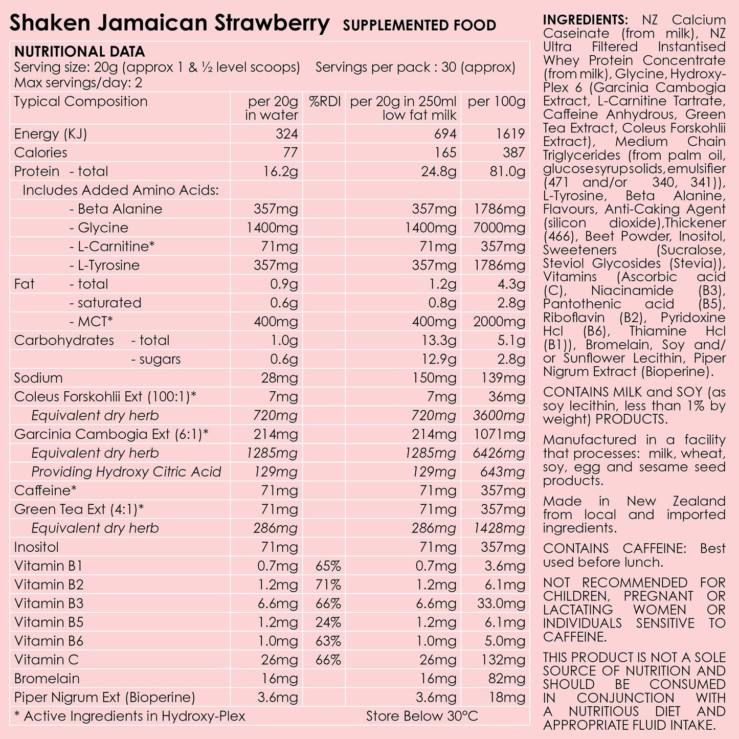 Shaken Jamaican - Strawberry (30 serves)