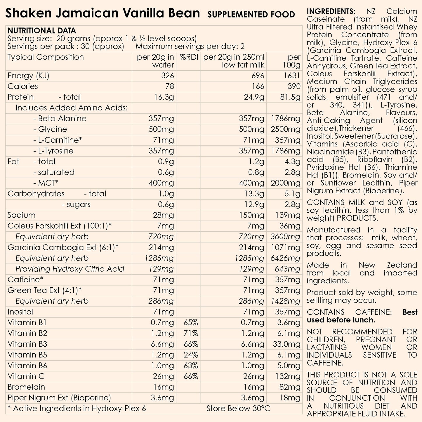 Shaken Jamaican - Vanilla Bean (30 serves)