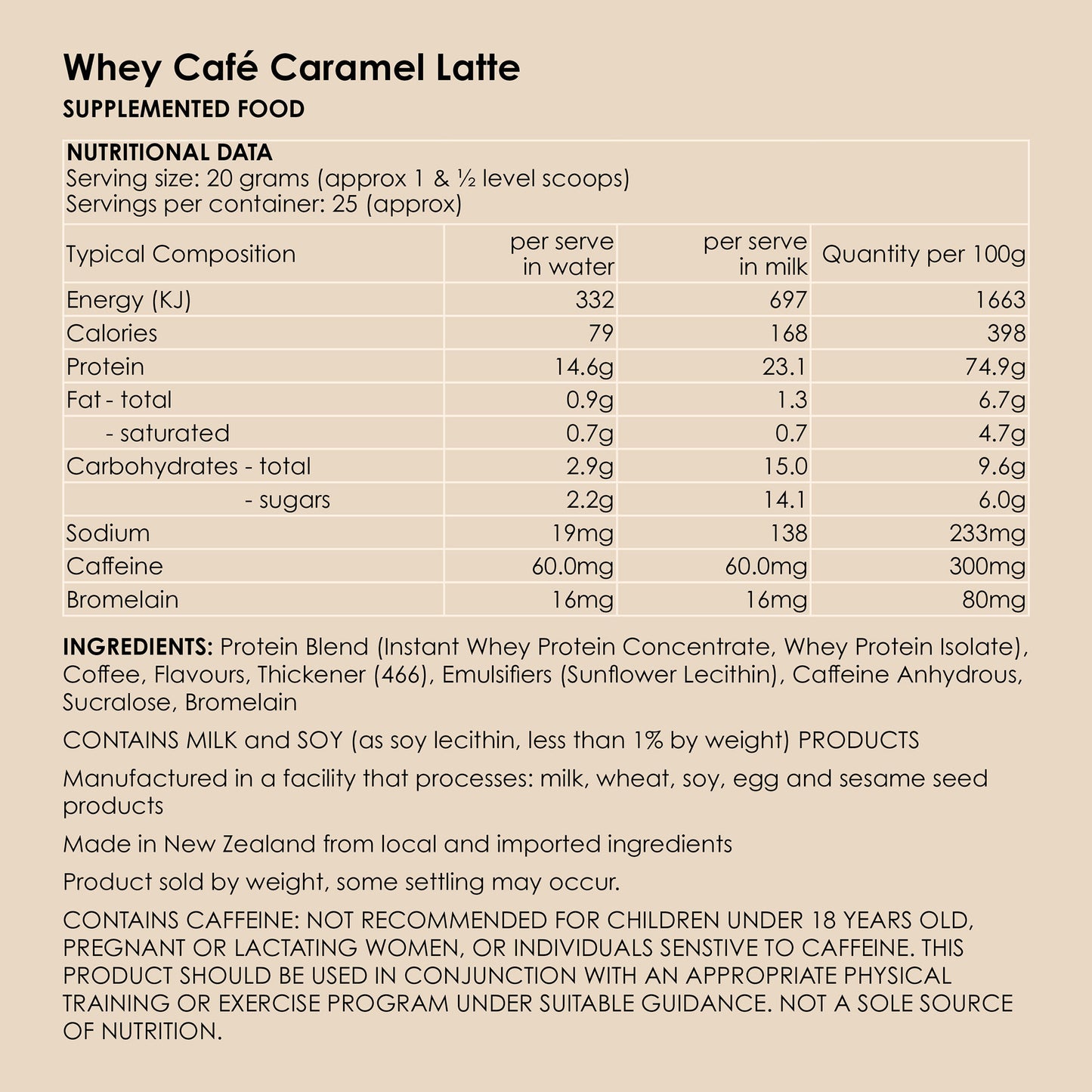 Whey Cafe - Caramel Latte (25 serves)